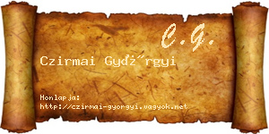 Czirmai Györgyi névjegykártya